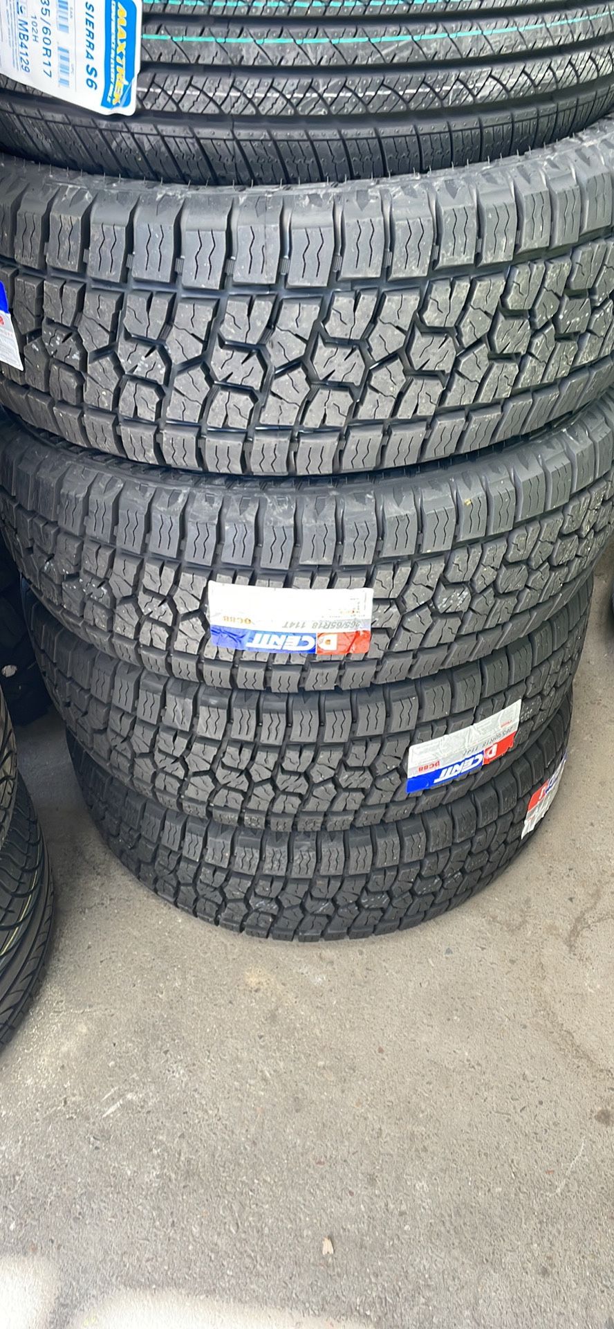 265-65-18 Dcenti All Terrain Tires installed (4) New 50,000 Mile Warranty-We Finance