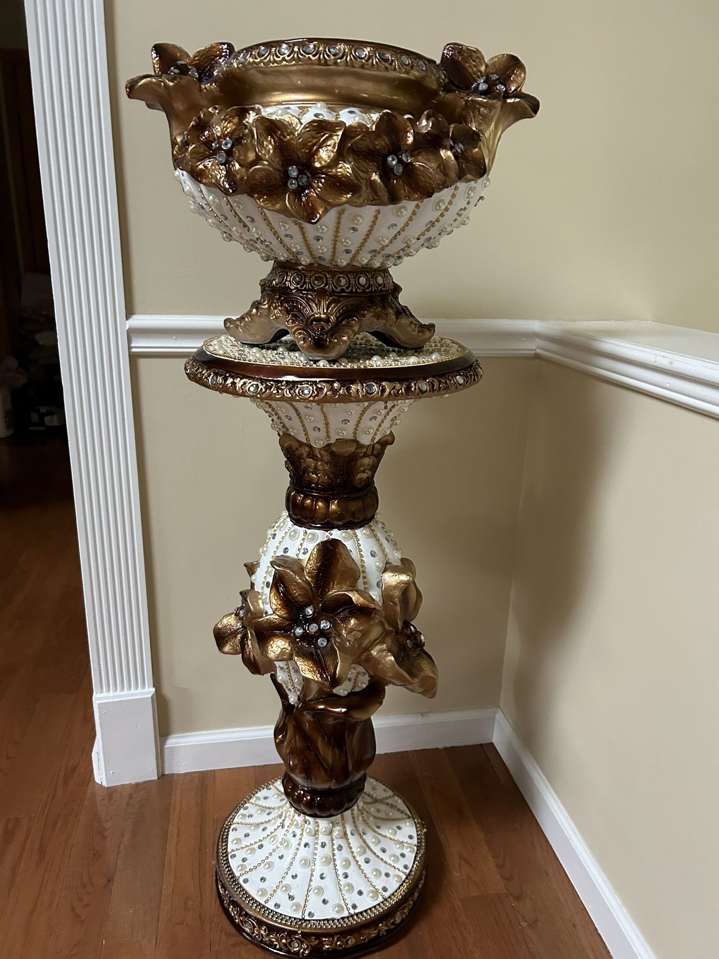 Stand With Wide Vase For The Flowers 