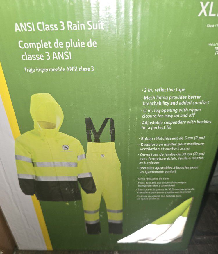John Deere Rain Coat Suit Set XL 