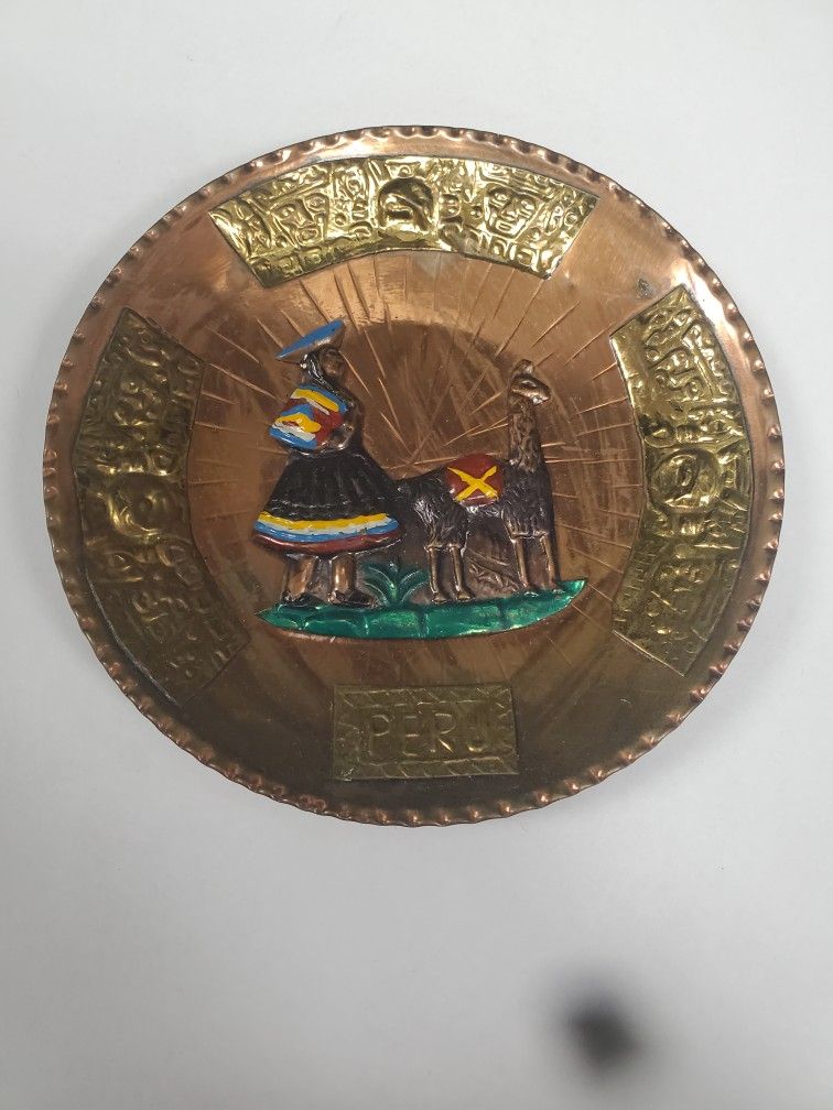 Vintage Peru Copper Plate
