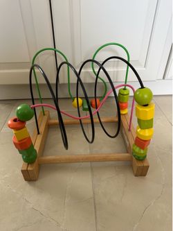 IKEA MULA Wooden Bead Maze Activity Toy – Solid Wood