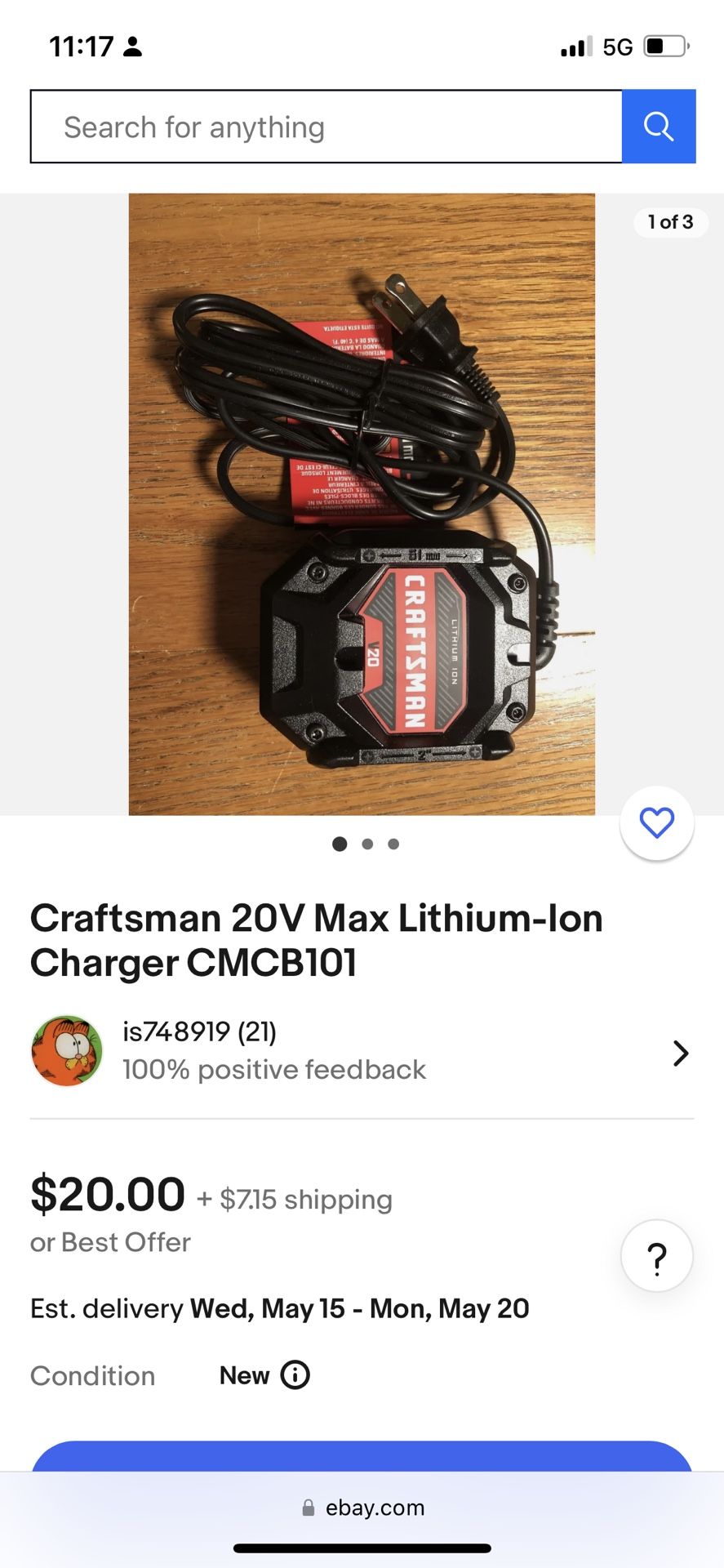 Craftsman 20v Battery And Charger 