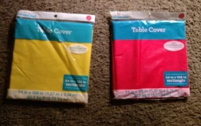 Yellow and Red table covers