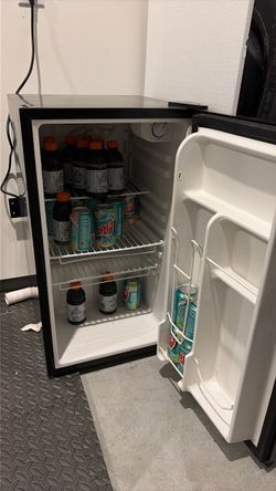Black Mini Fridge with Wire Shelves