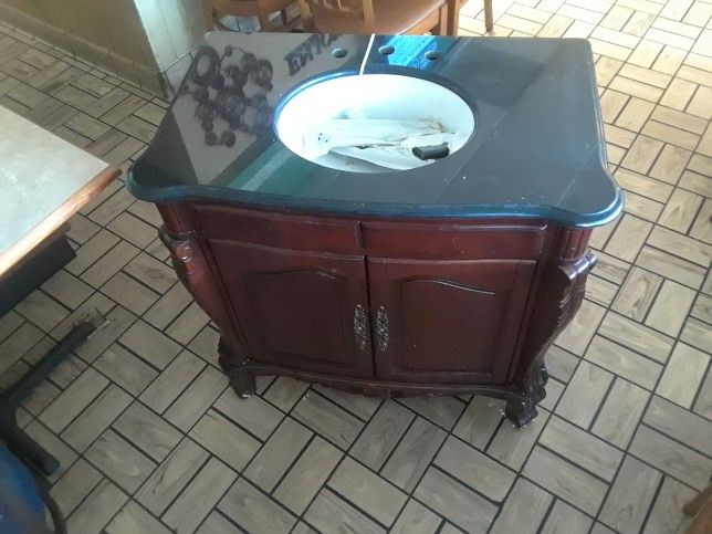 Bathroom vanity solid cherry wood with granite top