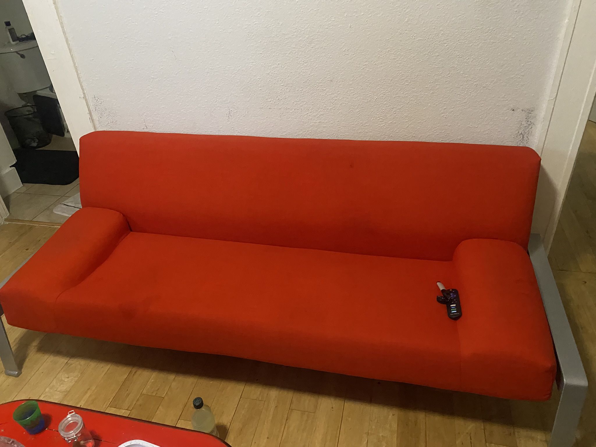 Ikea red futon discount