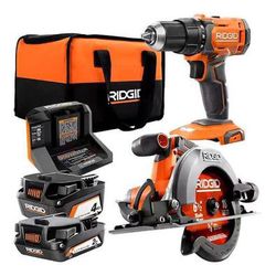 Ridgid 18V 2-Tool Combo Kit: Drill/Driver & Circular Saw includes battery and charger
