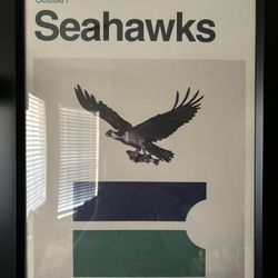 Vintage Seattle Seahawks Framed Photo