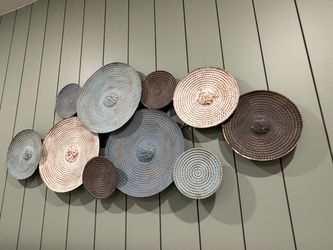 Modern Boho Metal Spiral Disc Wall Art Decor