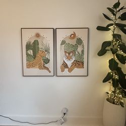 Canvas Indian Tiger/Leopard set art