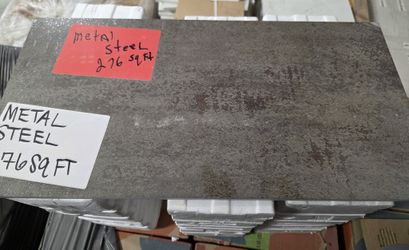 Metal Steel 12x24 Porcelain Tile - Industrial Metallic Look (276 Sq Ft)