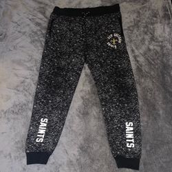 Ultra Game NFL New Orleans Saints Men Fleece Joggers Sweatpants Sz XL Black/Gray
