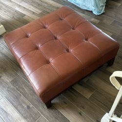 Large Leather Ottoman 