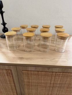 Glass Spice Jars with Bamboo Lids