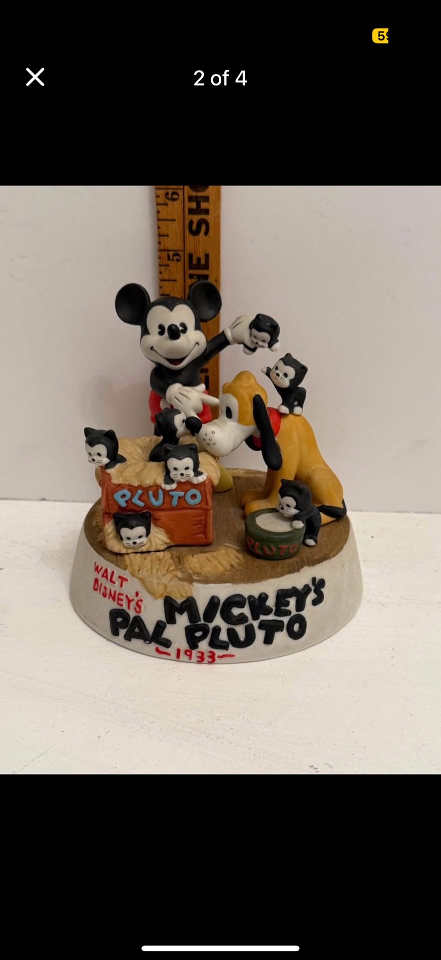 Limited Edition Disney Mickey Mouse And Pluto Figurine 