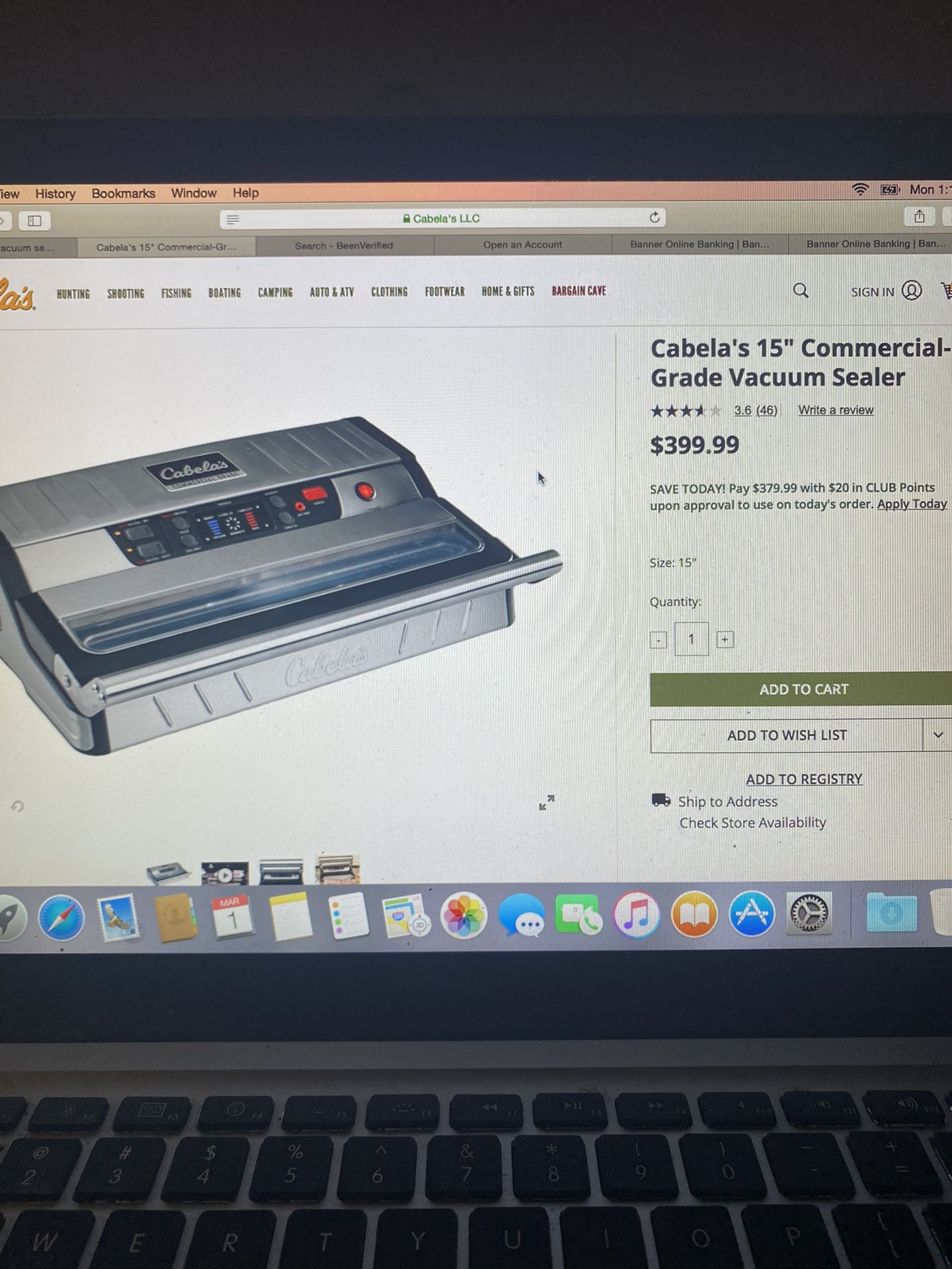 Cabelas 15” Commercial Vacuum Sealer