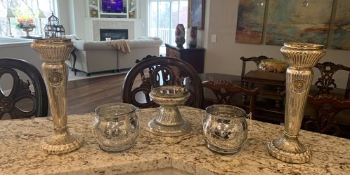 Mercury Glass Style Candle Holder Collection