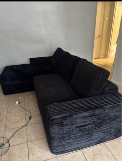 Boneless black couch