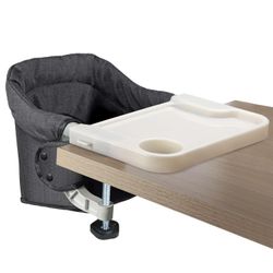 Toogel Hook-On High Chair with Tray – Portable, Foldable Baby Seat with Storage Bag (Black)
