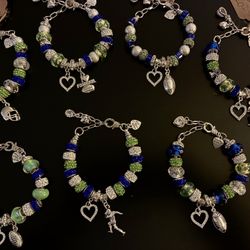 💚🏈💙SEAHAWKS CHARM BRACELETS  - 6”💚🏈💙