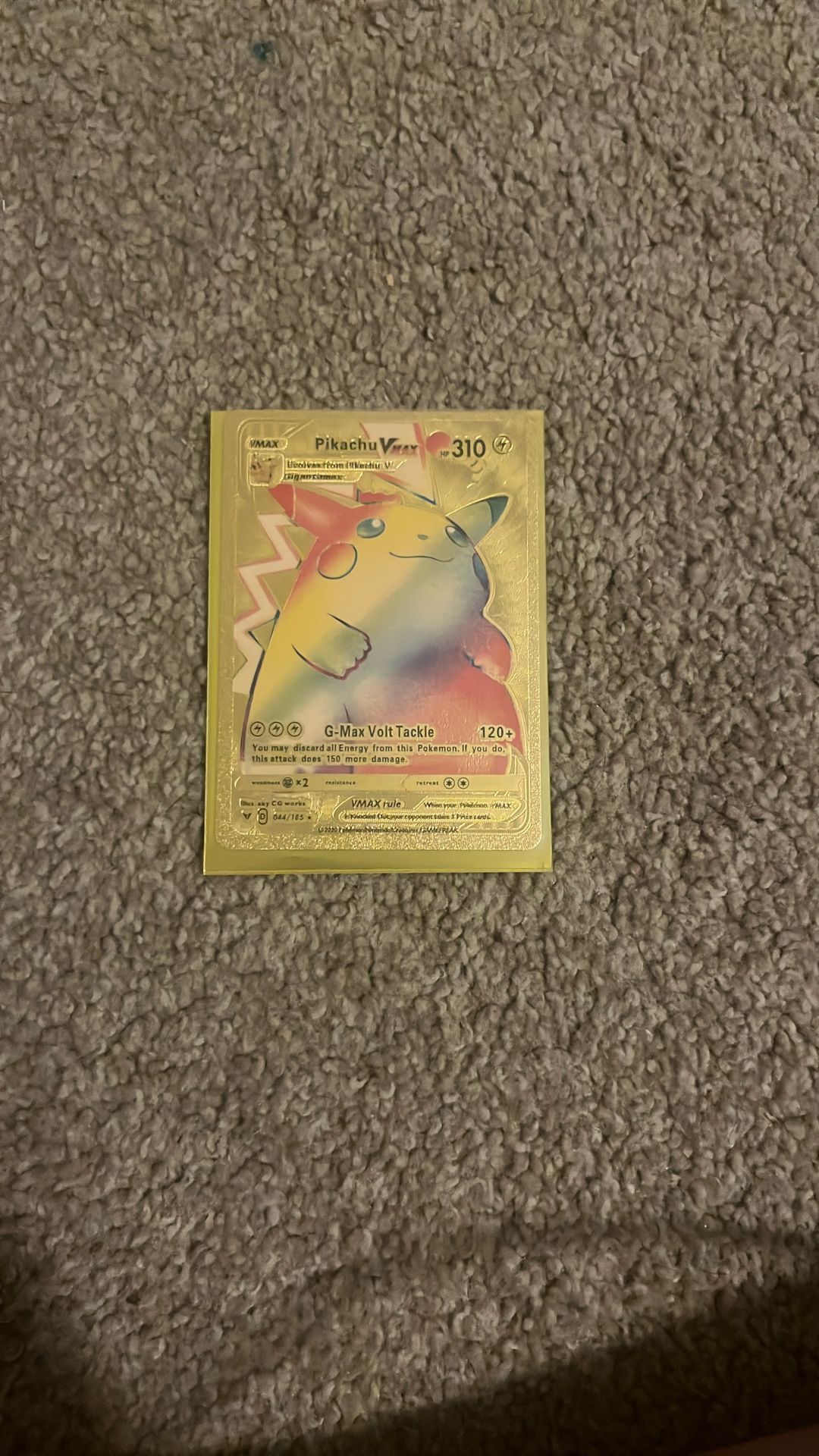 Pikachu Vmax gold GM max volt tackle rainbow Pokémon card