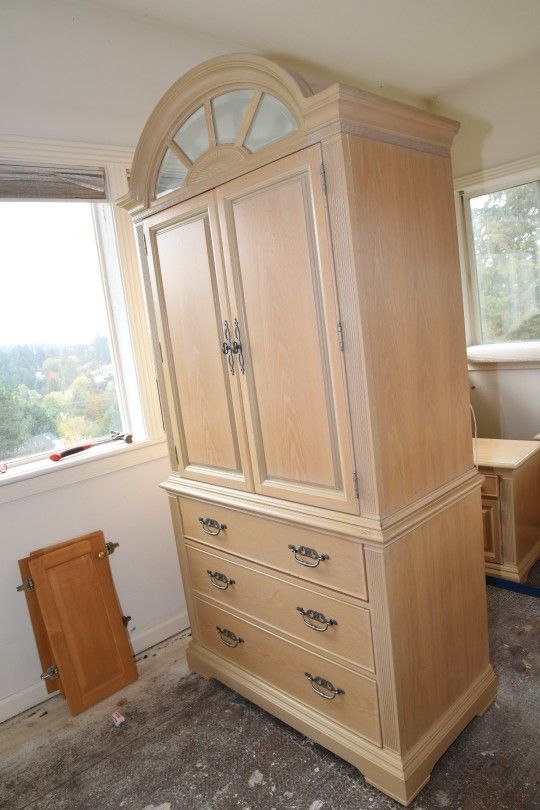 Solid White Oak Armoire – Great Condition –