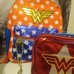Superwoman's Backpack With Lunch Box 