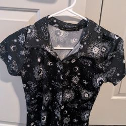 Women's Sun And Moon Black Button Up (M)