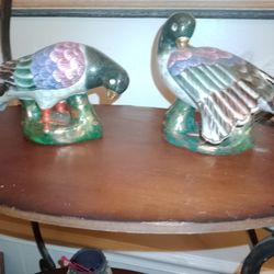 Pair Ceramic Japanese Pigeons 