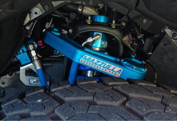Front & Rear King Shocks with blue Mazzulla Control Arms