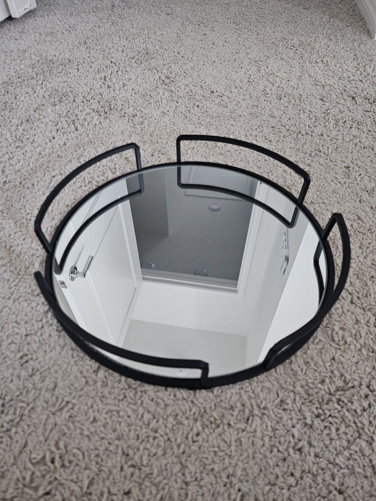 Rounded Mirrored Vanity Tray