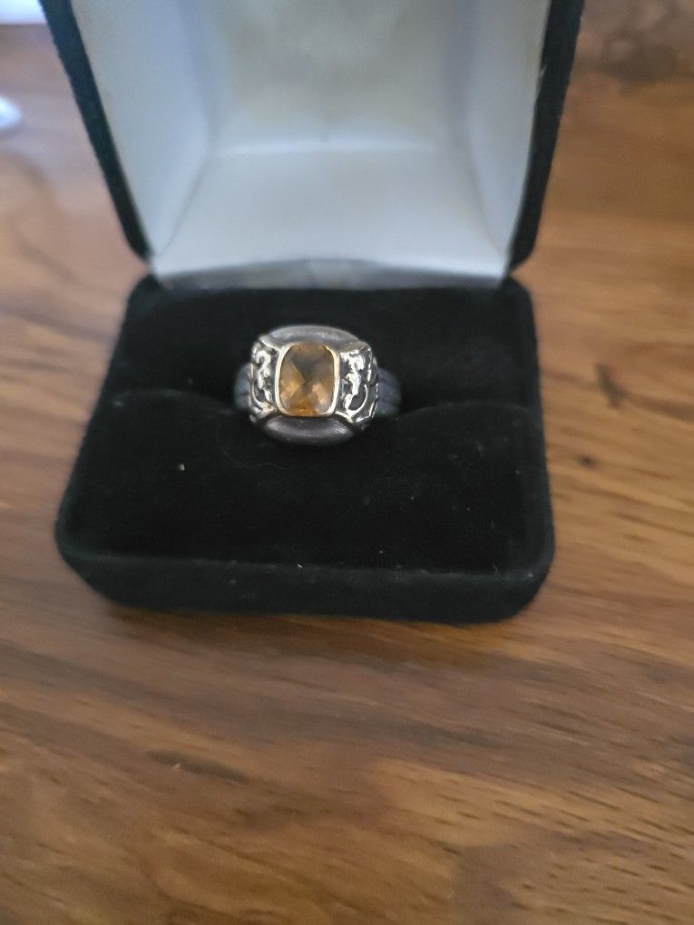 STERLING SILVER RING WITH TOPAZ STONE FROM MACY'S