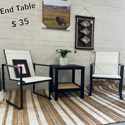 Brand New Side Table With Rattan 