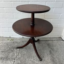 Vintage Mahogany two-tier Claw Foot Dumbwaiter / Butler Table  by Zangerle Tables