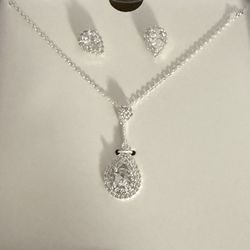 Bob Mackie Teardrop Pendant With Matching Earrings