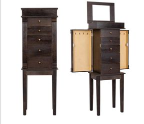 Jewelry Armoire Standing Jewelry Cabinet Wooden