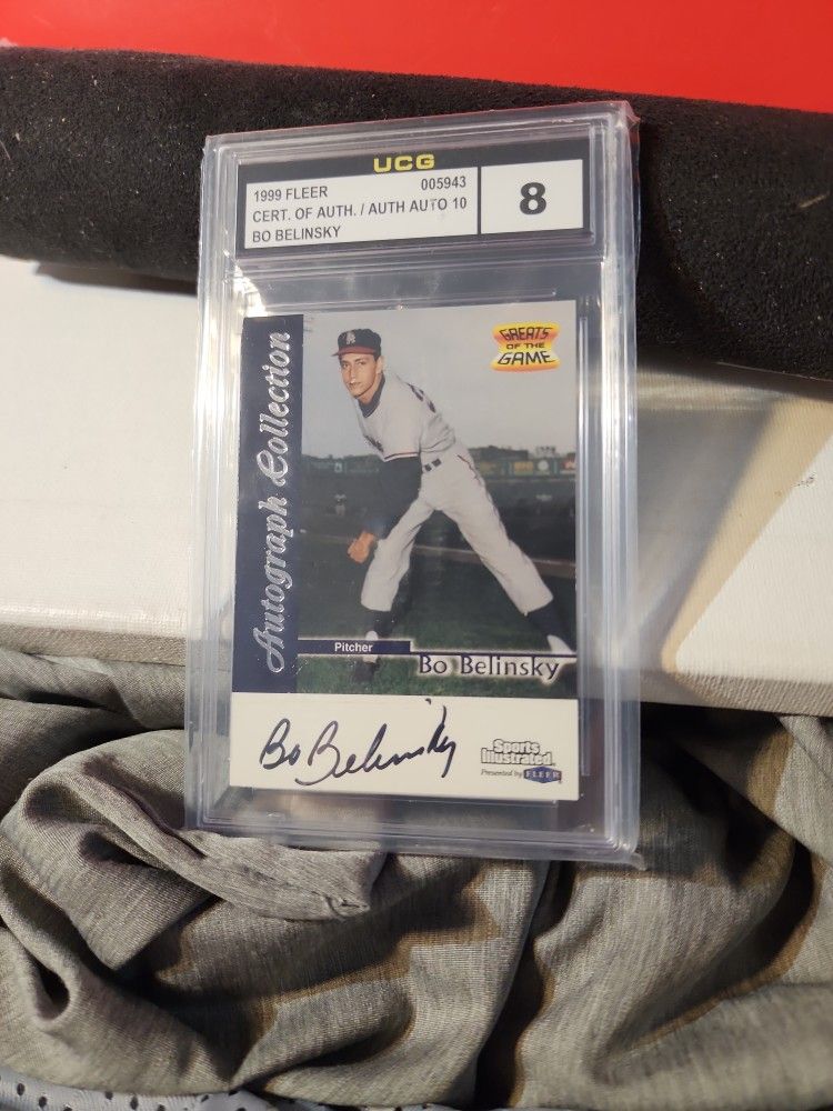 1999 Fleer Sports Illustrated Greats of the Game Auto Bo Belinsky UCG 10 /8