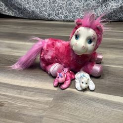 Unicorn surprise stuffed plush unicorn with two baby ponies

