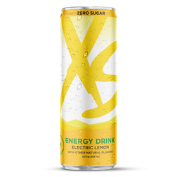 Sugar-Free Energy Drink 12-Pack – XS Electric Lemon, 12 oz Cans – Sealed