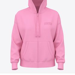   PINK IVY FLEECE CAMPUS FULL-ZIP HOODIE Size Large 