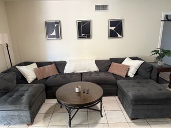 Thomasville Tisdale sectional couch with ottoman storage