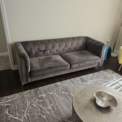 Grey Velvet Sofa For Sale!
