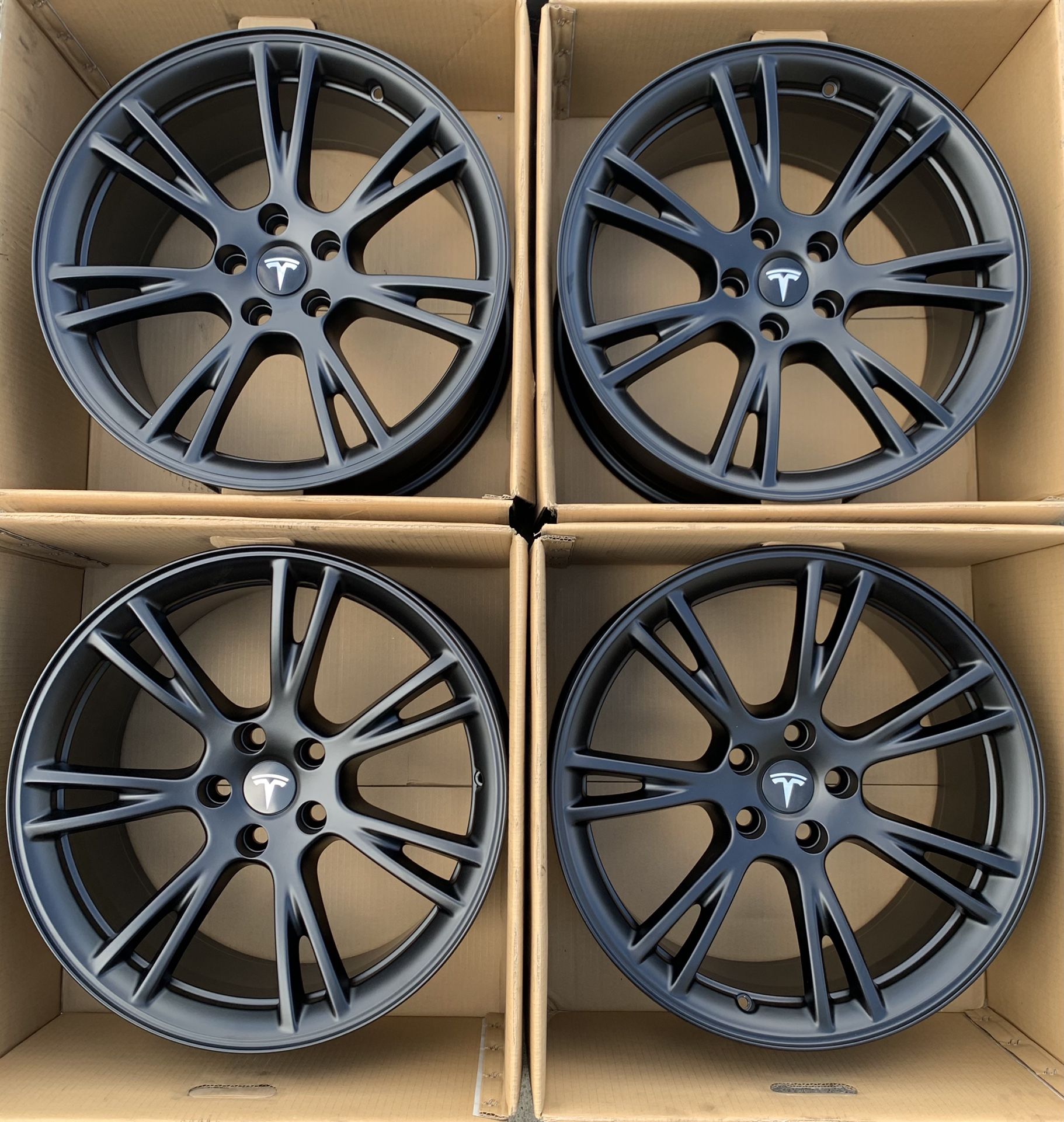Tesla Model Y Gemini Wheels Rims Black 19” Factory OEM
