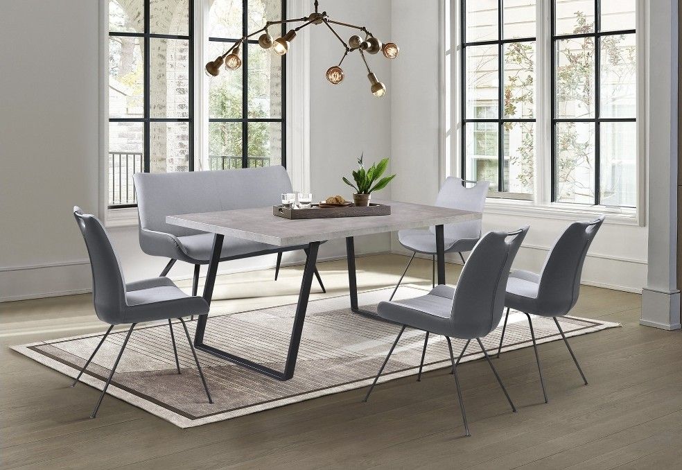 6pc Modern Dining Set New Gray