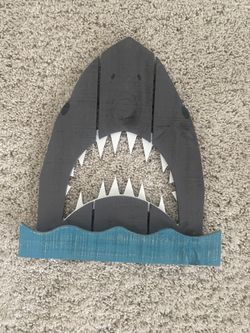 Wood Shark Bathroom Decor 