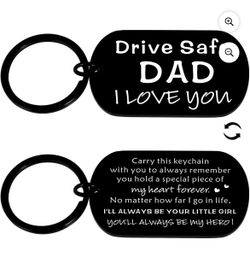 Dad Gifts from Daughter Son for Fathers Day I Love You Keychain First Fathers Day for New Dad Drive Safe Key Chain for Father Cool Gifts for Papa Birt