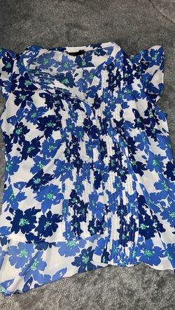 Blue and white blouse
