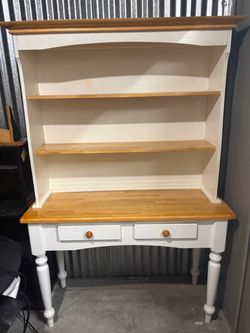 Farmhouse Wood Hutch Dresser with Open Shelves
