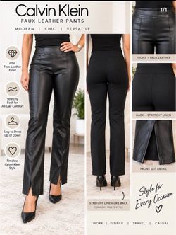 Calvin Klein Faux Leather Pants