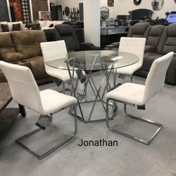 Tempered Glass Dining Table And 4 Chairs👉$49 GetNowPayLater 